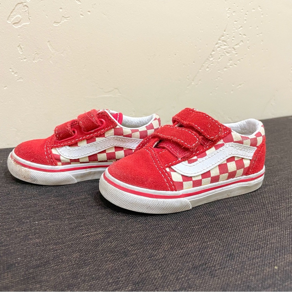 Toddler Vans Sneakers With Velcro Low Top Size 5